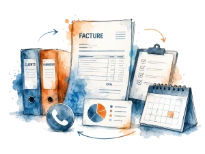 Illustration de formation bureautique et gestion administrative