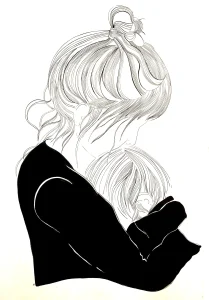 Illustration en noir et blanc de Claire Wijbick
